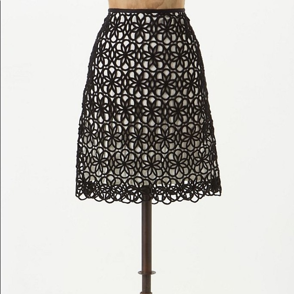 Anthropologie Postmark Dilated Lace Skirt Size 8